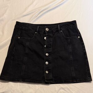 American Eagle Outfitters Black Button-Down Mini Skirt
